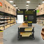 Design d'intérieur : Aménagement d'une épicerie bio pour Dynamis, Rungis (94). Création de mobilier.