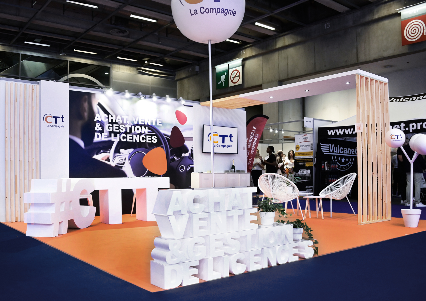Design du stand CTT taxi Design d'espace : stand CTT taxi 30m2
