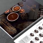 Design de flyers pour la chocolaterie Les Petits Chocolats Maison pour présenter les ganaches et pralinés