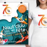 Création de l'affiche des 70 ans de l'ACBB Canoe kayak, club nautique. Sêvres