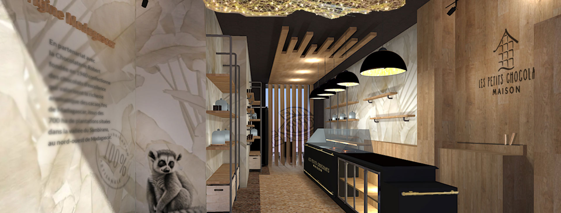 Aménagement de la chocolaterie les Petits Chocolats Maison à Boulogne billancourt